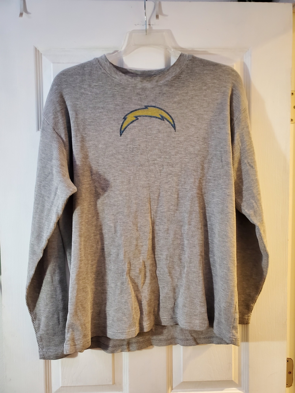 Gray Chargers Long-Sleeve Men's Thermal with Yellow Accent
